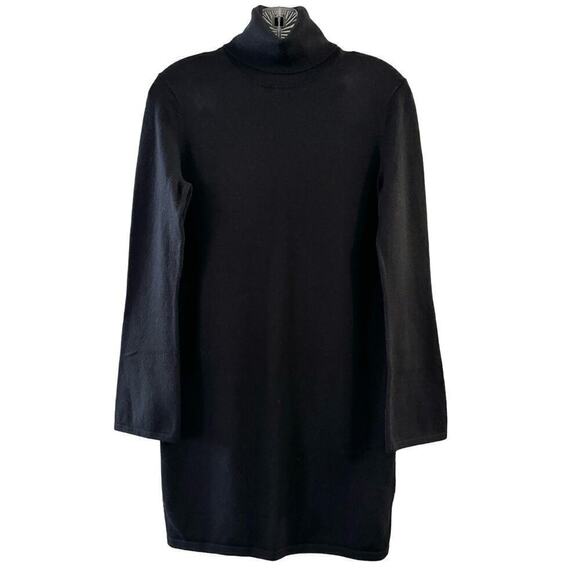 Polo Ralph Lauren Washable Merino Wool Sweater Dress Black Turtleneck Knit Sz XS - Picture 1 of 6
